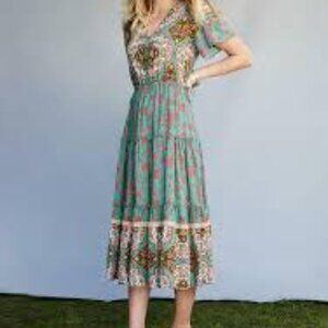 Matilda Jane Down To Earth Tiered Ruffle Maxi Dress Med  Boho‎ Cottagecor…